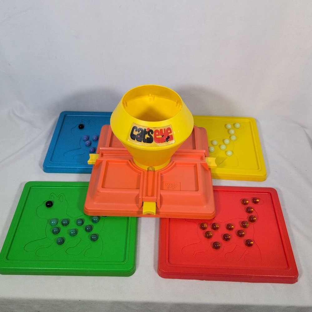 1978 Cats Eye Marble Board Game Marx Toys Vintage Family Game Classic No Box